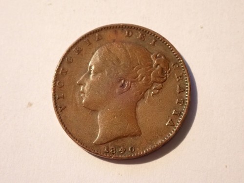 1840 GREAT BRITAIN ONE FARTHING QUEEN VICTORIA VERY NICE COLLECTABLE CONDITION