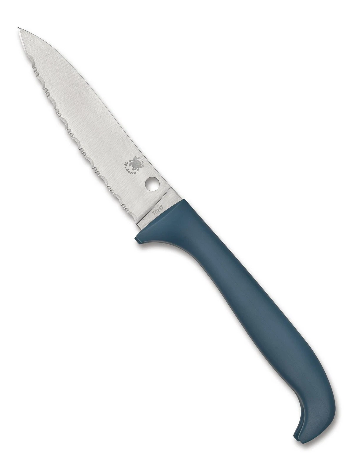 Spyderco Counter Critter Kitchen Knife K21SBL 7Cr17 Serrated Blade Blue Handle