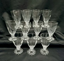 Anchor Hocking Berwick Boopie Clear Pressed Stem Cordial Juice Glass Set 11 VNTG