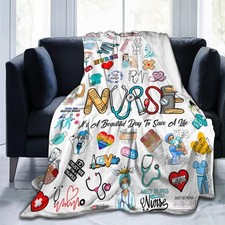 Nurse Gifts For Women Blanket Practitioner Soft Cozy Flannel Throw 50x40 Inch