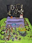 Costume Jewelry Lot Parrot Pearls Millefiori Art Glass Avon Fused Cloisonné 80’s