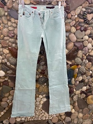Womans Adriano Goldschmieg brand Angel cordaroy boot cut pants green size 27R