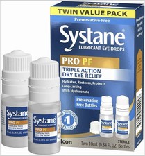 Systane PRO PF Triple Action Dry Eye Relief Twin Pack hydrate restores protect
