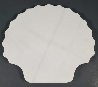 Centrum 13  Off White Clam Shell Marble Tray Pastry Cheese Charcuterie Slab