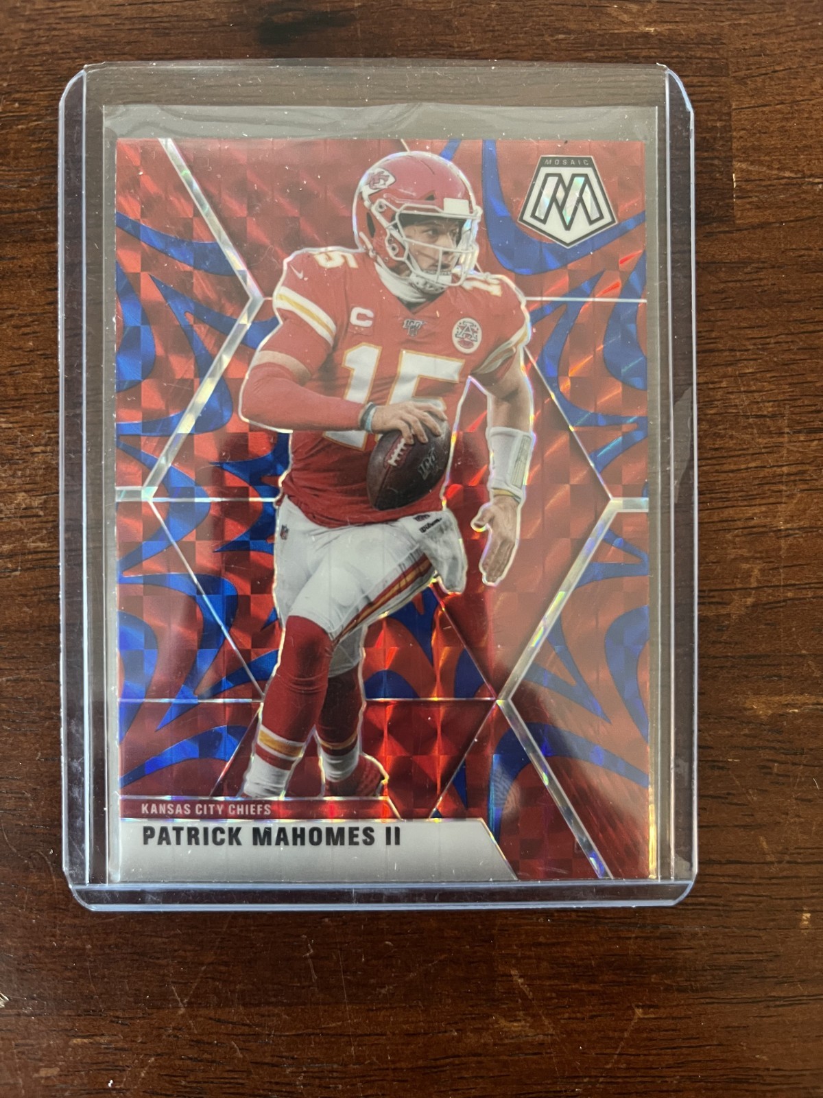 Patrick Mahomes II 2020 Panini Mosaic Reactive Blue Prizm #1 Kansas City Chiefs