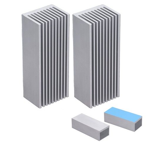 2x Cooling Fins Heat Radiator Heatsink Kit For Electronic Chip CPU 100x40x30mm♡ - Afbeelding 20 van 28