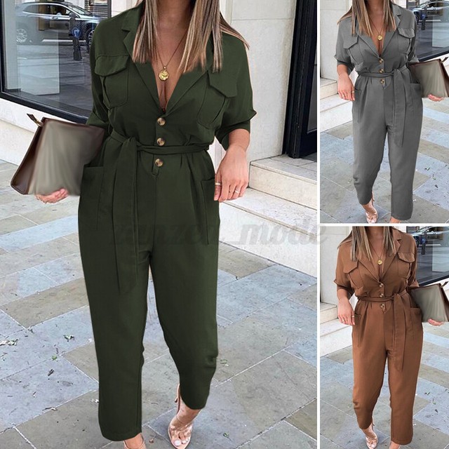 ladies long sleeve jumpsuits uk