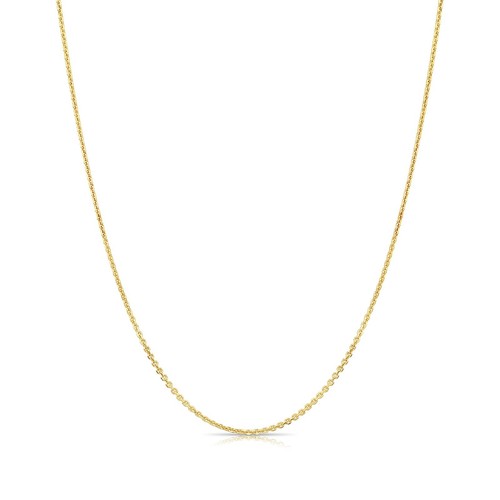 14K Real Solid Yellow Gold Diamond-Cut Thin Dainty Cable Chain Necklace 16"-20" - Picture 2 of 10