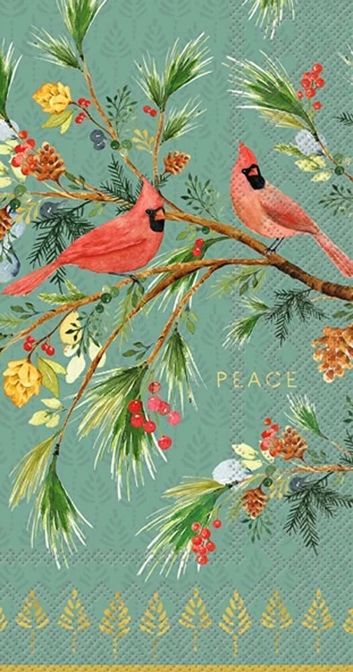 BOSTON INTERNATIONAL Decoupage Art Craft-Guest Size 8.25" x 4.5" Cardinal Peace, Holiday, Christmas