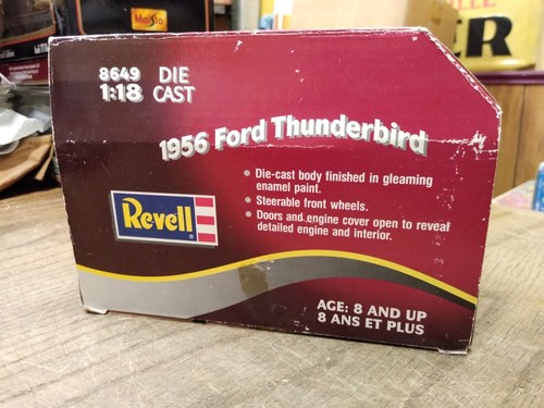 Vtg Revell 1956 Ford Thunderbird Convertible 1:18 Scale Black Diecast Car w/Box! - Picture 8 of 12