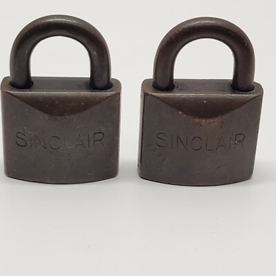 2 VTG Sinclair Gas Station Pump Padlocks Lot Corbin Cabinet Lock Co NO KEYS!