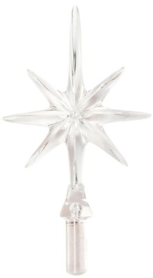 5-Pk RARE Small SNOWFLAKE CRYSTAL CLEAR STAR Ceramic Christmas Tree Topper