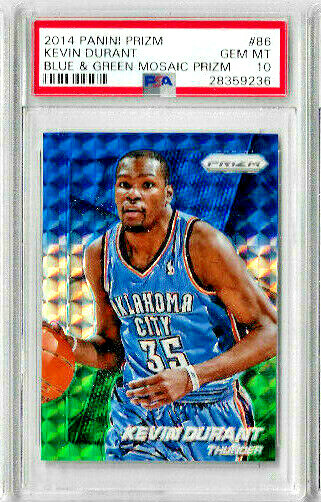 2014 Panini Prizm Kevin Durant Blue & Green Mosaic Prizm PSA 10