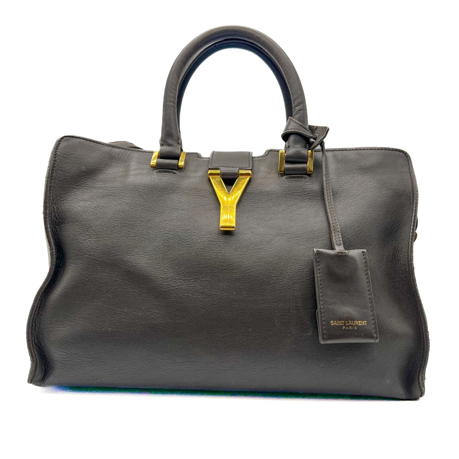 Borsa a mano SAINT LAURENT Petit Cabas in pelle 2WAY borsa a tracolla grigio scuro autentica