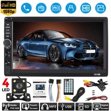 Double Din Apple Carplay Android Auto Car Stereo Radio Bluetooth 7" Touch Screen