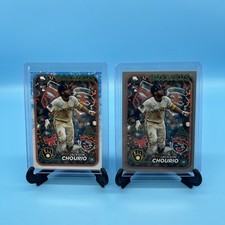 2024 Topps Holiday Baseball Jackson Chourio Silver Glitter & Base Card Brewers