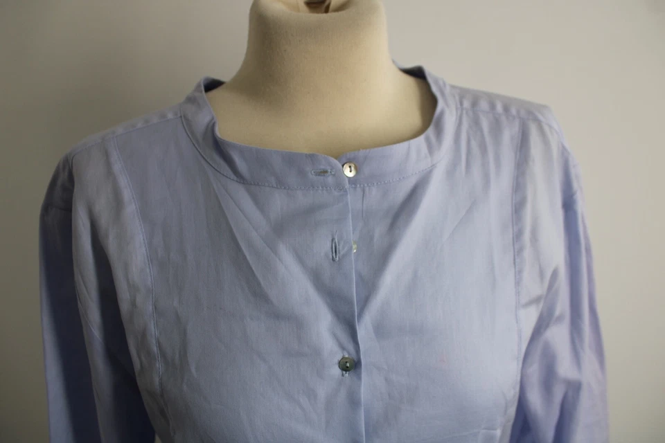 Pluto 42 L Periwinkle Azul Púrpura Algodón Popover Vestido Camisa de Noche Vestido Lencería Foto 3 de 4