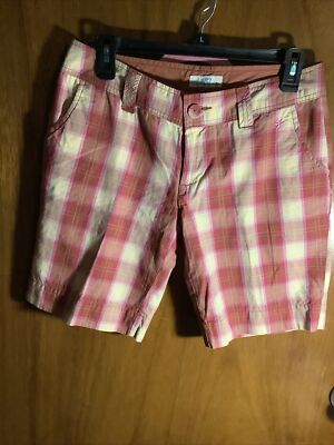 SO Wear It Declare It Casual Short Womens Size 7 Multi Plaid Flat Front Low Rise