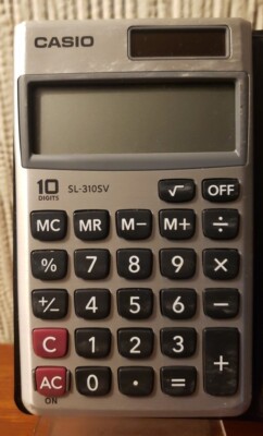 Calculadora Vintage Casio Sl-100 A Antigo Bom Estado Preto