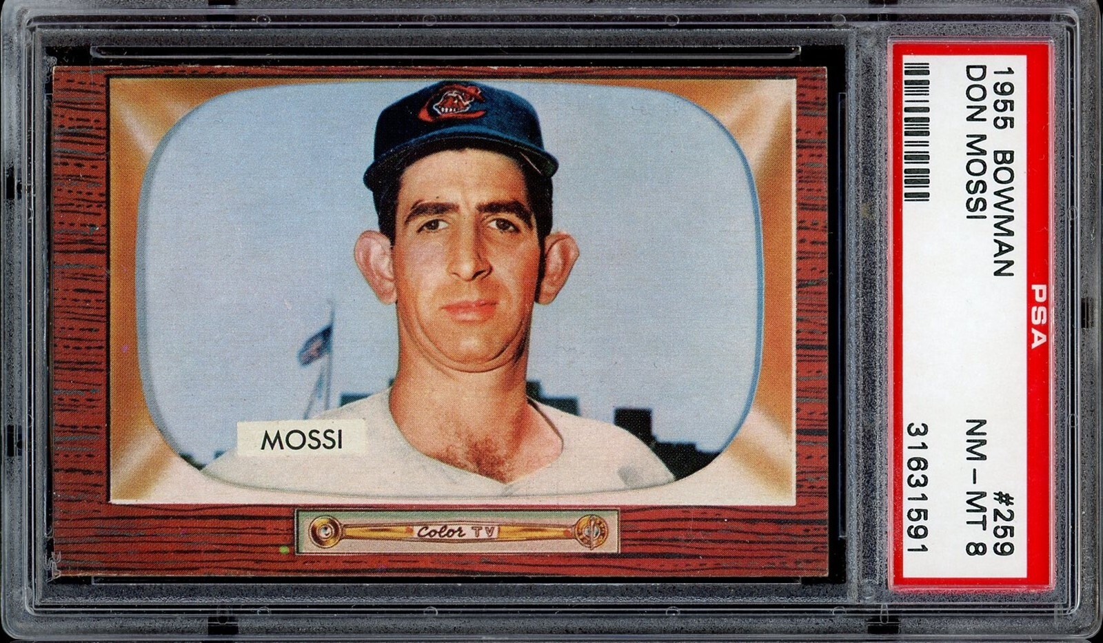 1955 Bowman Baseball #259 Don Mossi PSA 8