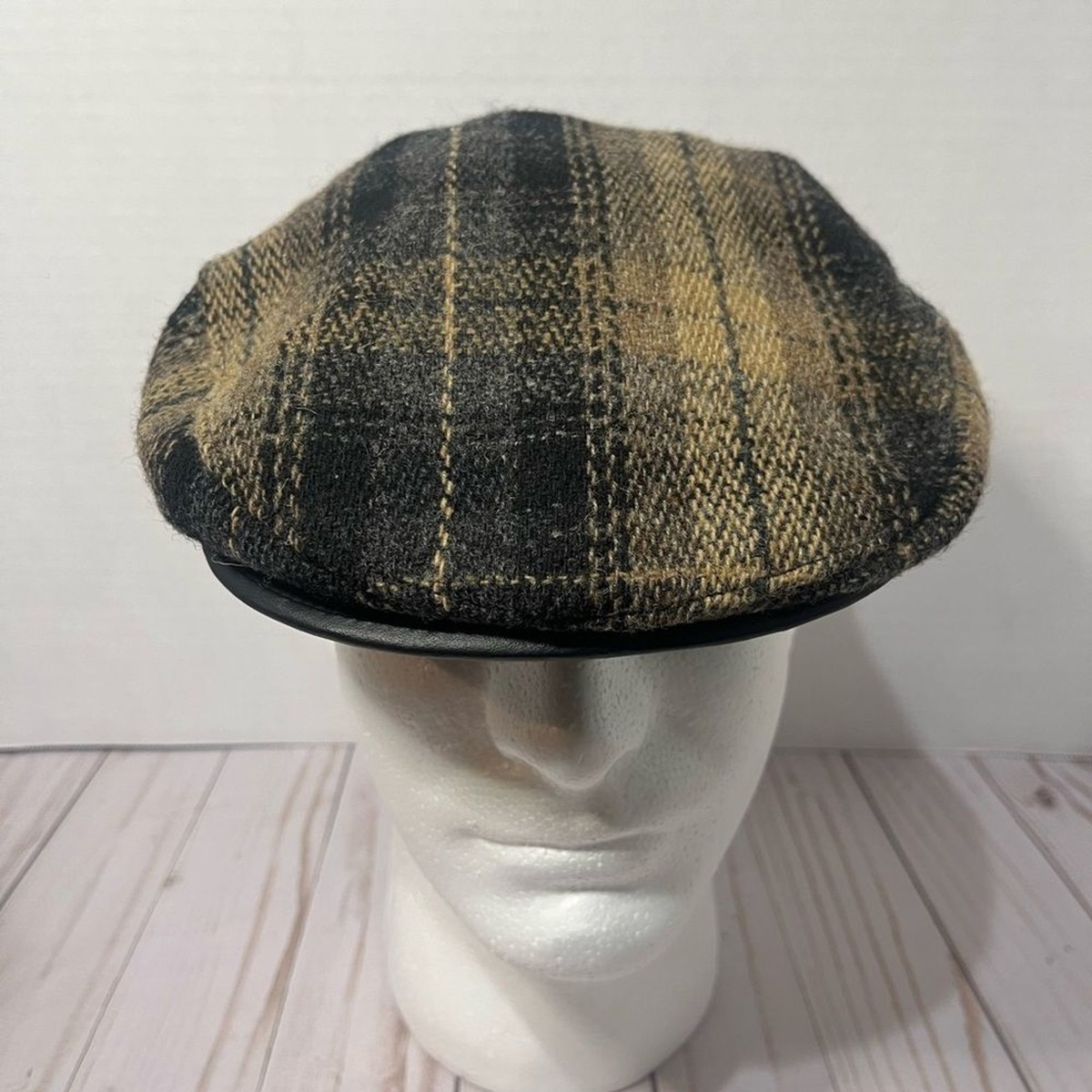 Rare Vintage Flat Cap Brown Plaid