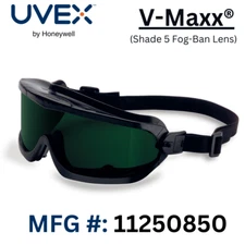 V-Maxx Safety Goggle Indirect Vent, W/ Elastic Headband Shade 5.0 Lens