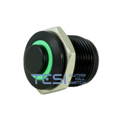 Pulsante LED Kill Switch Per Chitarra Tesi FILO 16mm - Acciaio/Bianco