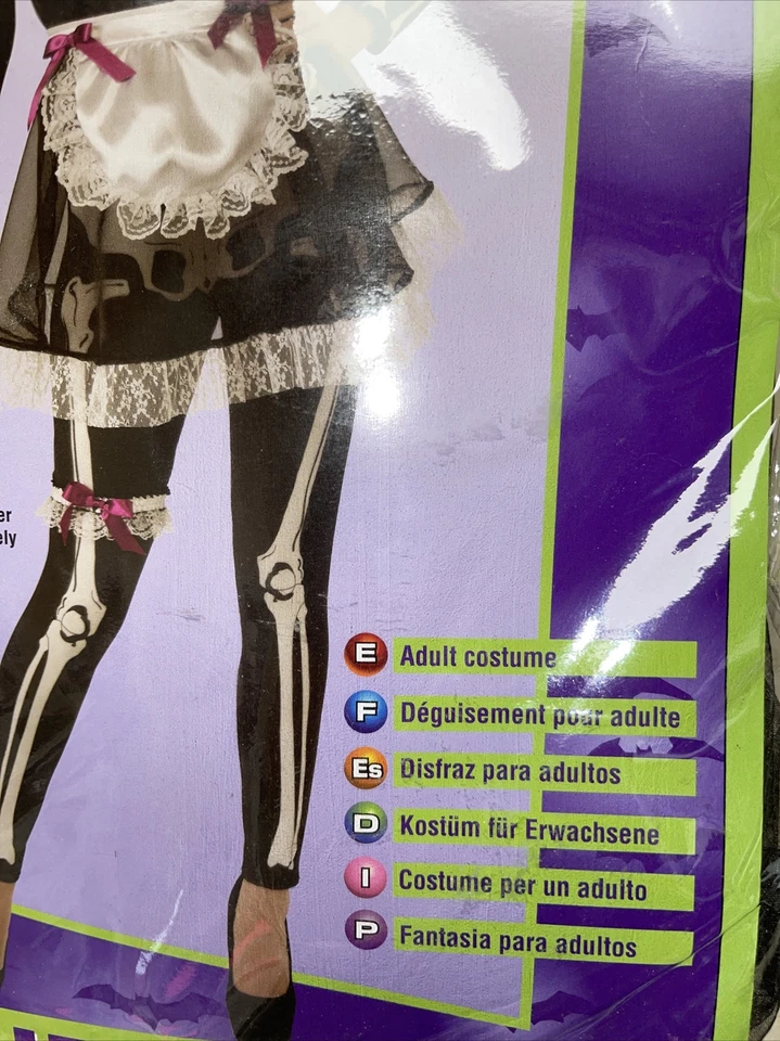 Skellie Maid Skeleton French Maid  Adult Halloween Cosplay Costume - NEW!  - Image 2 of 4