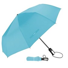 46" Windproof Travel Umbrella Large Canopy Ergonomic Handle Auto Open  Close