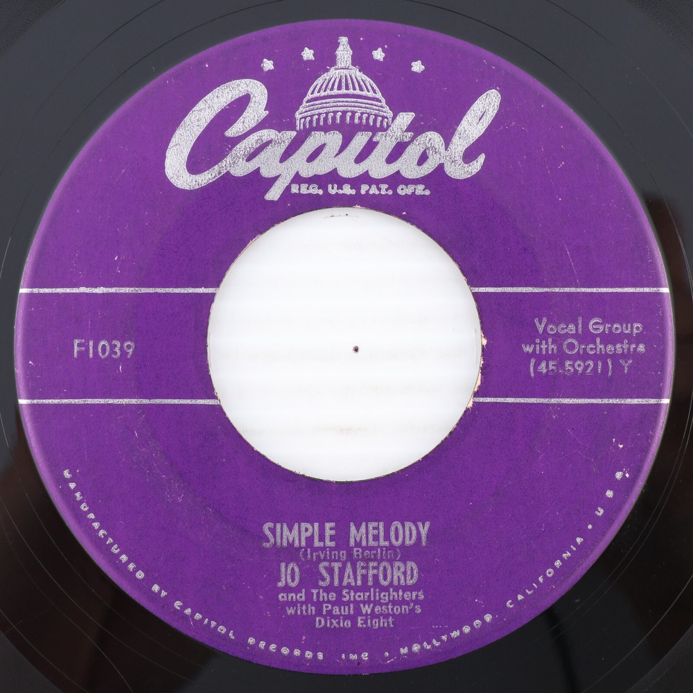 Jo Stafford – Simple Melody / Pagan Love Song - 1950 45 rpm 7