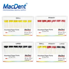 MacDent Dental Endodontic Absorbent Paper Points Small/Primary/Large 100pcs/Pack