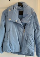 Pinko Powder Blue Puffer Jacket & Scarf Sz 2 Women New