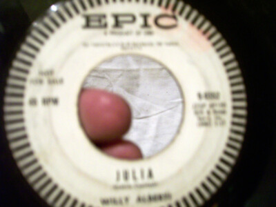 WILLY ALBERTI JULIA & LI PER LI 45 EPIC RECORDS 5-9352 PROMO WHITE COVER