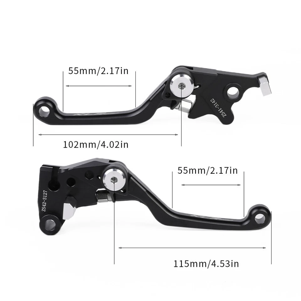 Palancas de freno/embrague CNC KLR negras pivote manual para Kawasaki KLR 650 2008-2024 Foto 2 de 4