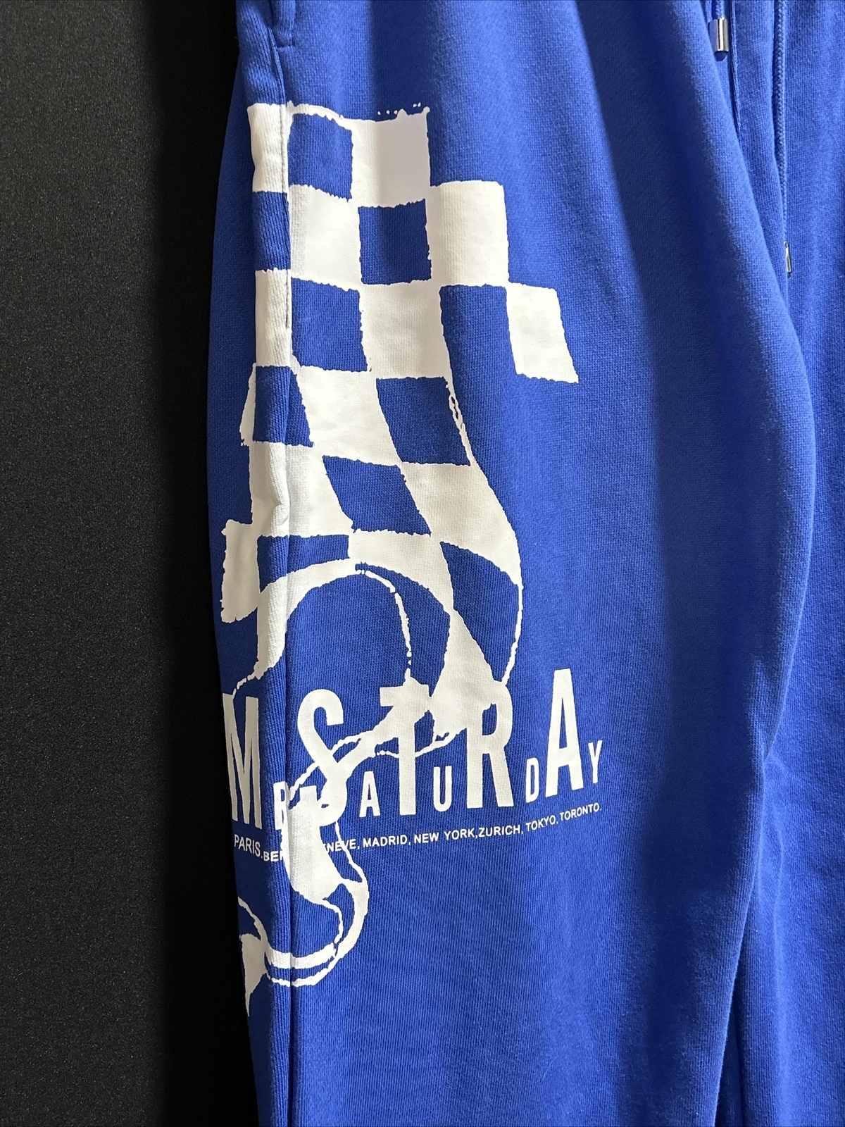 Mr. Saturday - Dada Check Blue Sweatpants - Size Extra Large