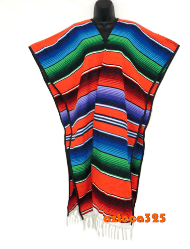 Mexikanischer Poncho Serape Sarape Pancho Erwachsenengröße in vielen Farben - Bild 14 von 17