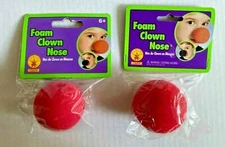 Lot Of 2 Rubie's Red Foam Clown Nose New In Packaging Prank#5