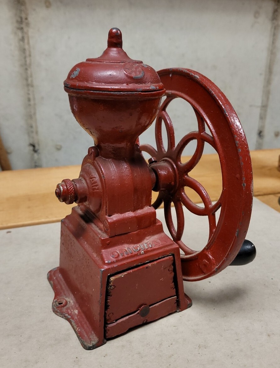 Antique MJF Patentado Coffee Mill Grinder Early 1900s Cast Iron