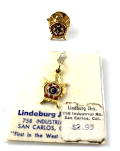 Freemason Demolay International | Tie Tac/Charm | Lot of 2 | Goldtone | NOS