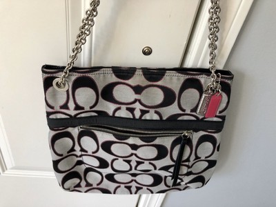 coach black purse with chain