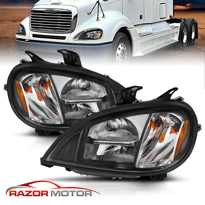 Full LED 1996-2017 For FREIGHTLINER COLUMBIA Black Headlight Right+Left Set