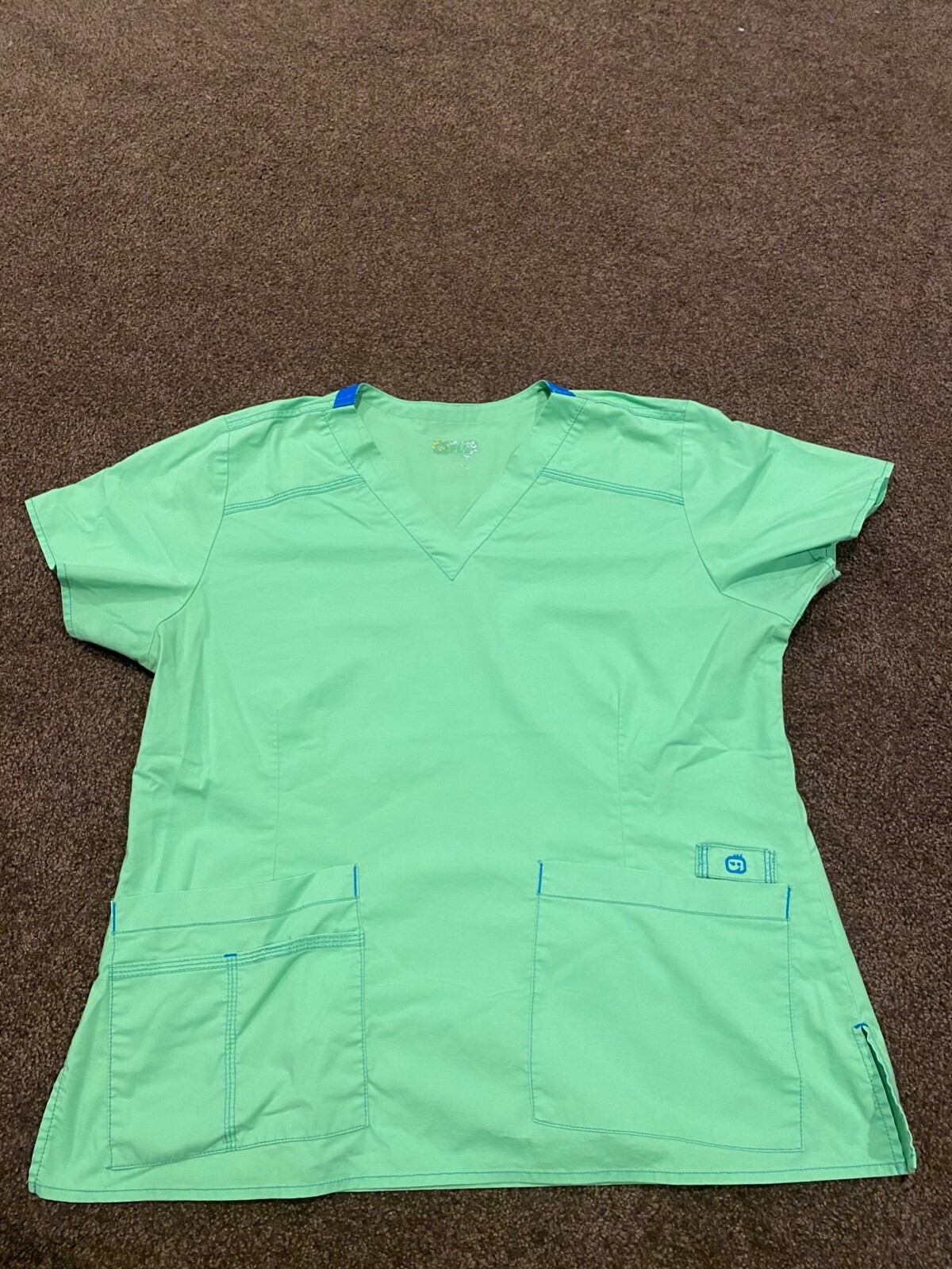 SOLID COLORED SCRUB TOPS BARELY WORN, SOME BRAND … - image 1