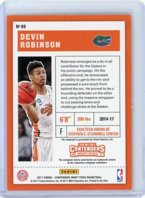 devin robinson 2017 panini contenders draft picks college ticket
