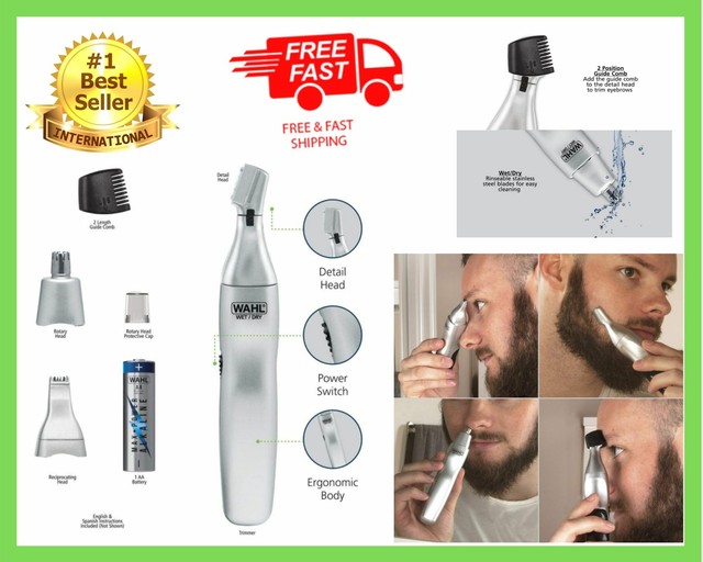 Wahl Ear Nose Brow Clipper Painless Eyebrow Facial Hair Cut Trimmer Men