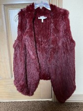 $800 Nwot Joie Dark Red Fur Vest Rabbit Small