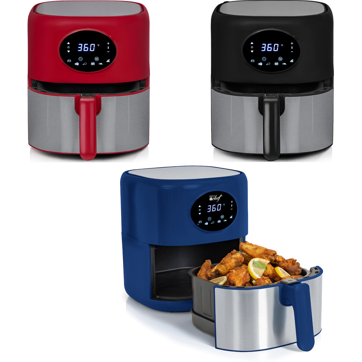 Deco Chef 3.7QT Digital Air Fryer with 6 Cooking Presets, Dishwasher Safe  Basket