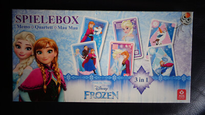 SPIEL ''DISNEY FROZEN - SPIELEBOX - MEMO - QUARTETT - MAU MAU''