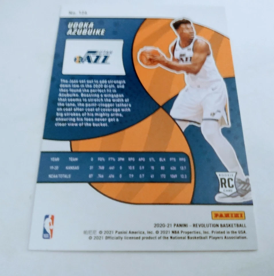 2020-21 Udoka Azubuike Panini Revolution Rookie Card #126 RC - Utah Jazz MINT - Image 2 of 2