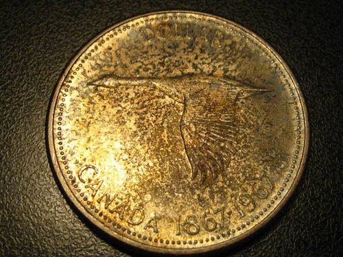1967 Canadian Silver Dollar BU Toned