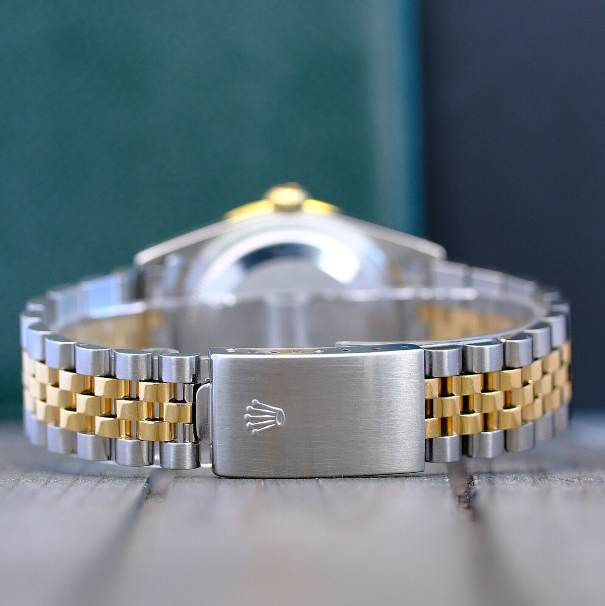 Rolex Datejust Unisex 18KY & SS Watch Black Diamond Dial